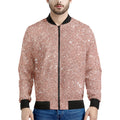 Rose Gold (NOT Real) Glitter Print Men's Bomber Jacket