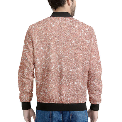 Rose Gold Glitter Artwork Print (NOT Real Glitter) Men's Bomber Jacket