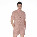 Rose Gold (NOT Real) Glitter Print Men's Romper
