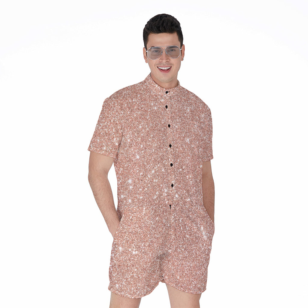 Rose Gold Glitter Artwork Print (NOT Real Glitter) Men's Rompers