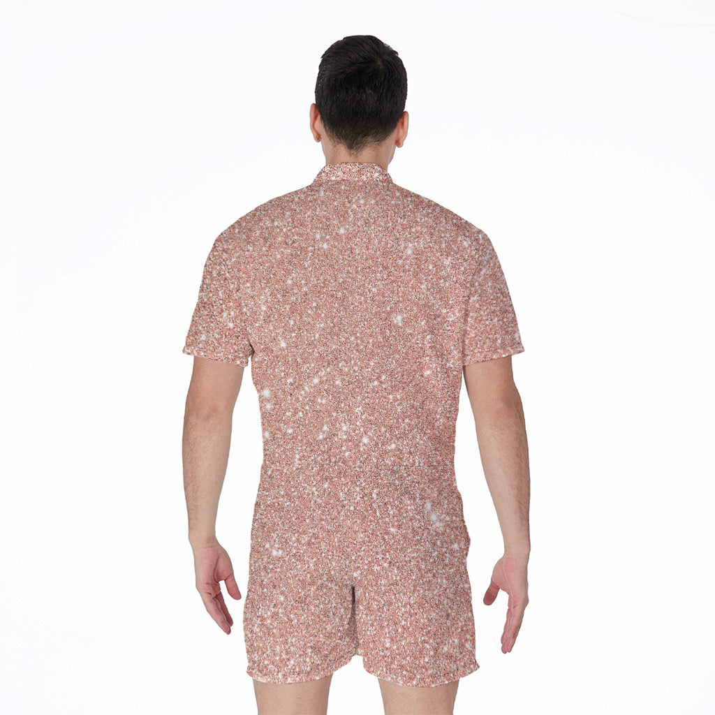 Rose Gold Glitter Artwork Print (NOT Real Glitter) Men's Rompers