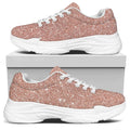 Rose Gold (NOT Real) Glitter Print White Chunky Shoes
