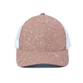 Rose Gold (NOT Real) Glitter Print White Mesh Trucker Hat