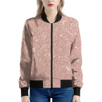 Rose Gold Glitter Artwork Print (NOT Real Glitter) Women's Bomber Jacket