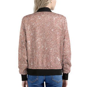 Rose Gold Glitter Artwork Print (NOT Real Glitter) Women's Bomber Jacket