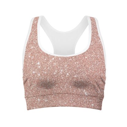 Rose Gold Glitter Artwork Print (NOT Real Glitter) Women's Sports Bra