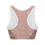 Rose Gold Glitter Artwork Print (NOT Real Glitter) Women's Sports Bra