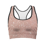 Rose Gold Glitter Artwork Print (NOT Real Glitter) Women's Sports Bra