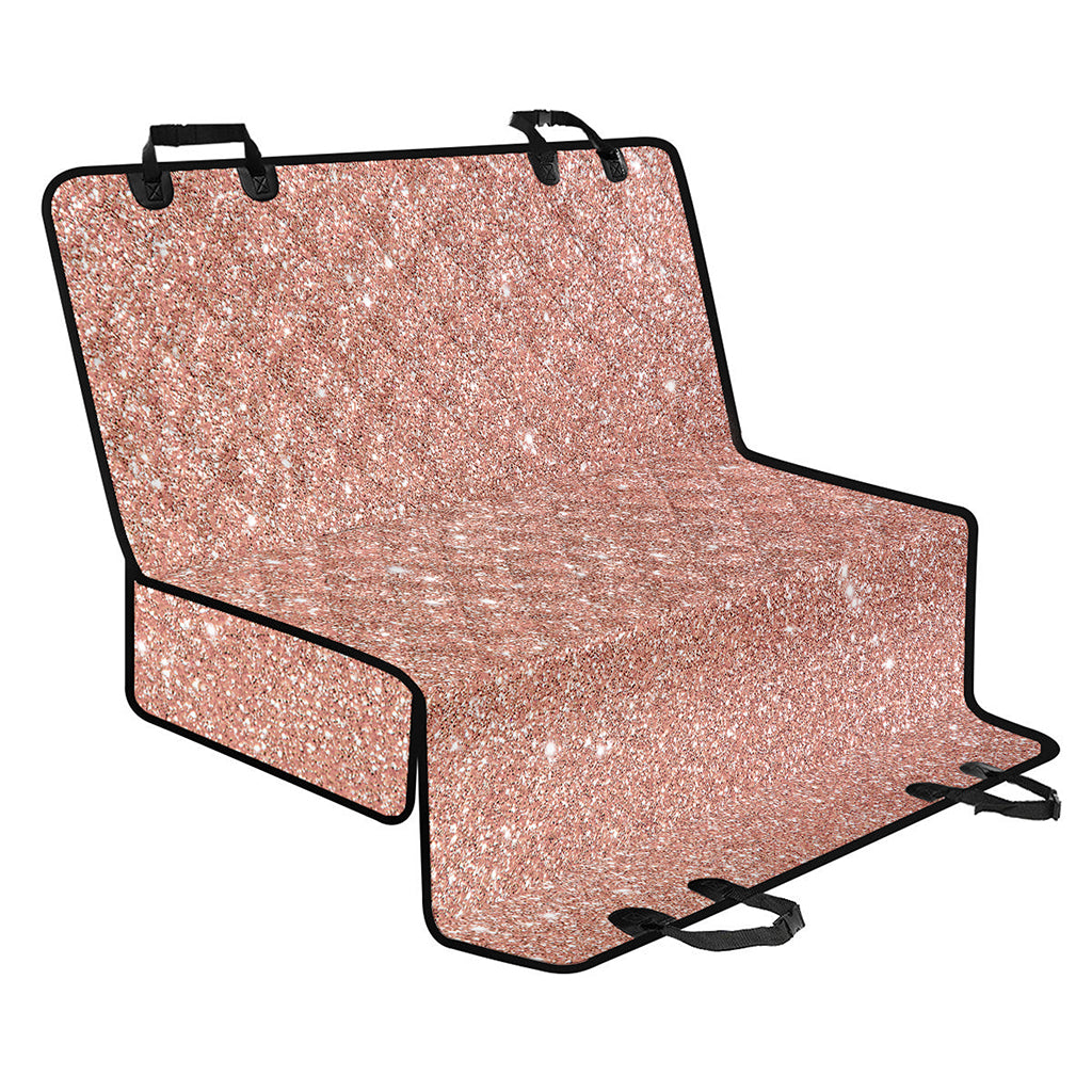 Rose Gold (NOT Real) Glitter Print Pet Car Back Seat Cover