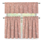 Rose Gold (NOT Real) Glitter Print 3 Piece Kitchen Curtains
