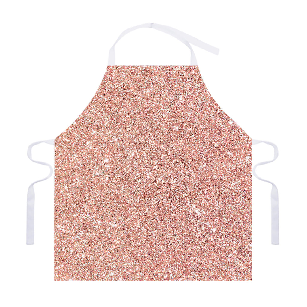Rose Gold (NOT Real) Glitter Print Adjustable Apron