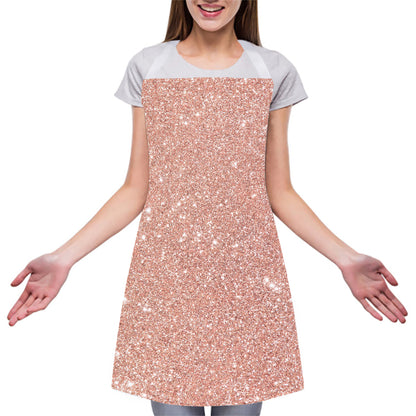 Rose Gold (NOT Real) Glitter Print Adjustable Apron