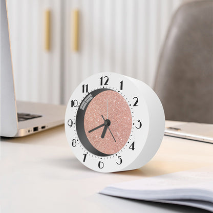 Rose Gold (NOT Real) Glitter Print Alarm Clock