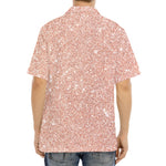 Rose Gold (NOT Real) Glitter Print Aloha Shirt