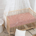 Rose Gold (NOT Real) Glitter Print Baby Crib Sheet
