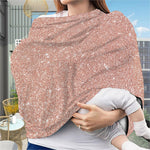 Rose Gold (NOT Real) Glitter Print Baby Seat Cover