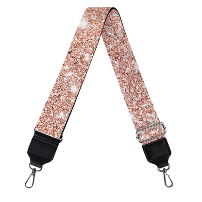 Rose Gold (NOT Real) Glitter Print Bag Strap