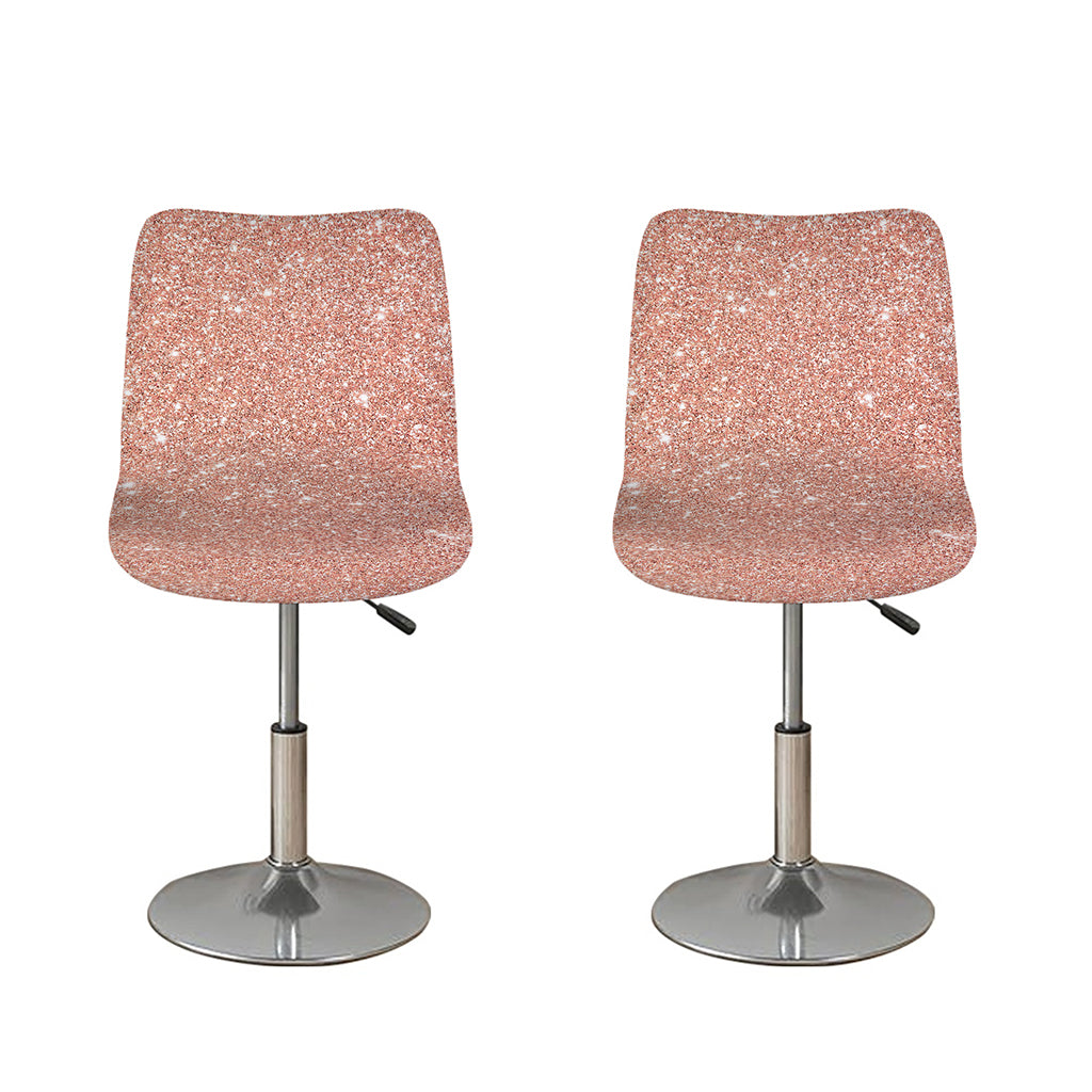 Rose Gold (NOT Real) Glitter Print Bar Stool Covers