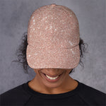 Rose Gold (NOT Real) Glitter Print Baseball Cap