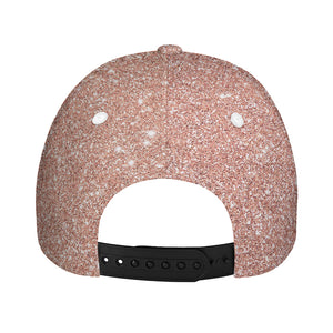 Rose Gold (NOT Real) Glitter Print Baseball Cap