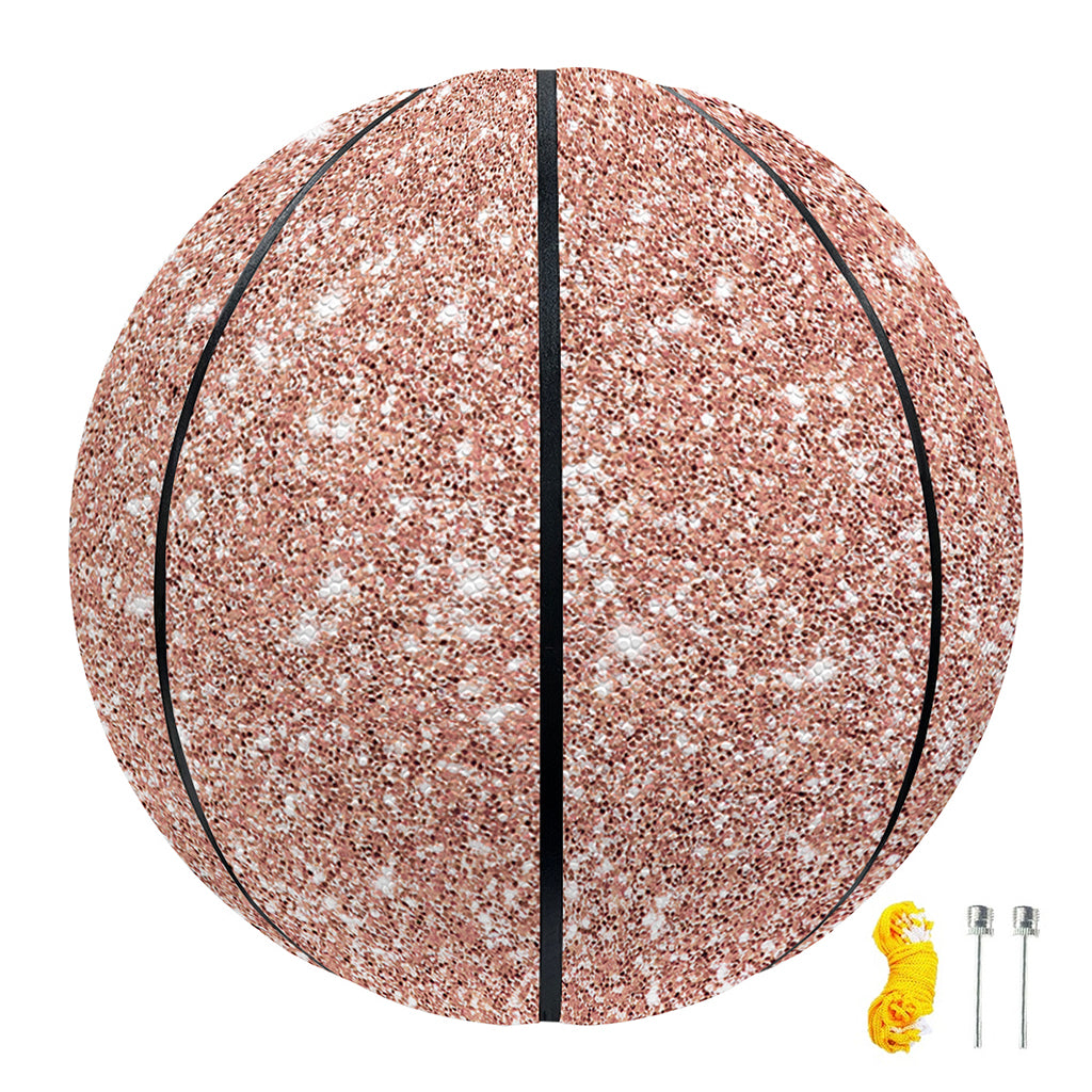 Rose Gold (NOT Real) Glitter Print Basketball