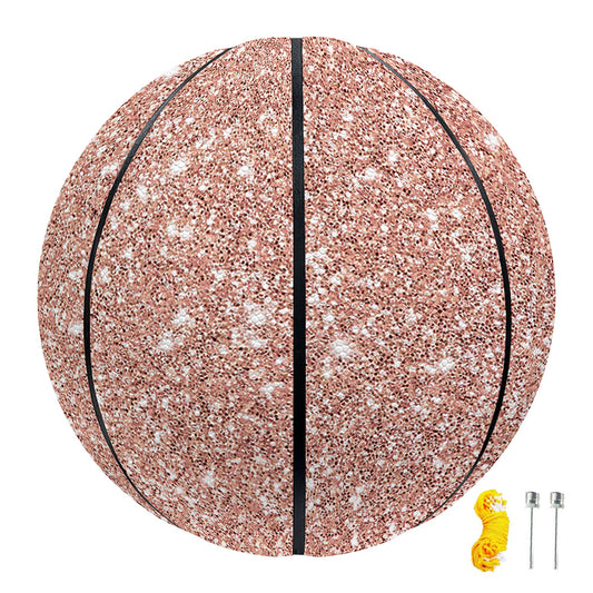Rose Gold (NOT Real) Glitter Print Basketball