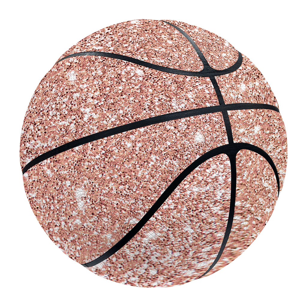 Rose Gold (NOT Real) Glitter Print Basketball