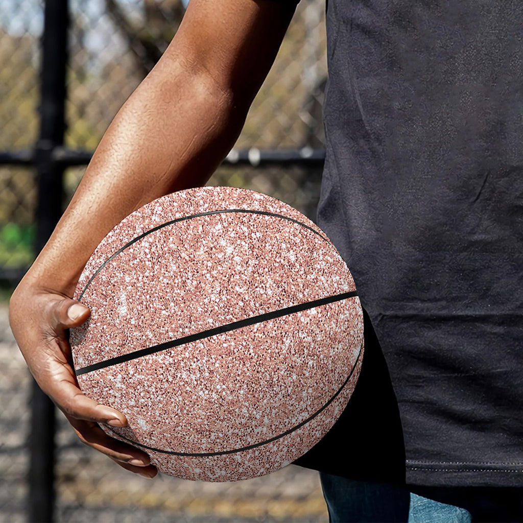 Rose Gold (NOT Real) Glitter Print Basketball