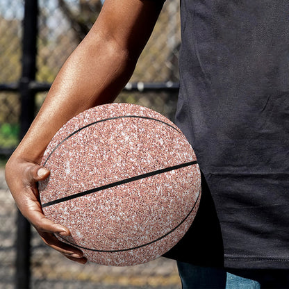Rose Gold (NOT Real) Glitter Print Basketball