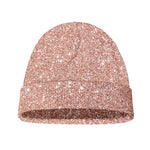 Rose Gold (NOT Real) Glitter Print Beanie
