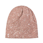 Rose Gold (NOT Real) Glitter Print Beanie