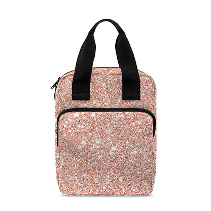 Rose Gold (NOT Real) Glitter Print Bible Tote Bag