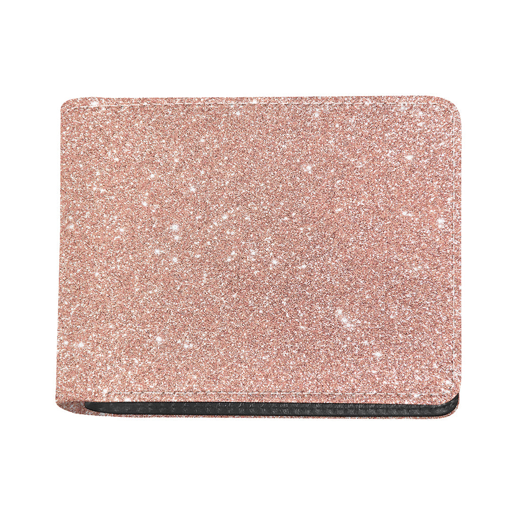 Rose Gold (NOT Real) Glitter Print Bifold Wallet