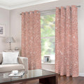 Rose Gold (NOT Real) Glitter Print Dimout Grommet Curtains