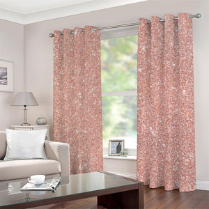 Rose Gold (NOT Real) Glitter Print Blackout Grommet Curtains