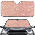 Rose Gold (NOT Real) Glitter Print Car Windshield Sun Shade