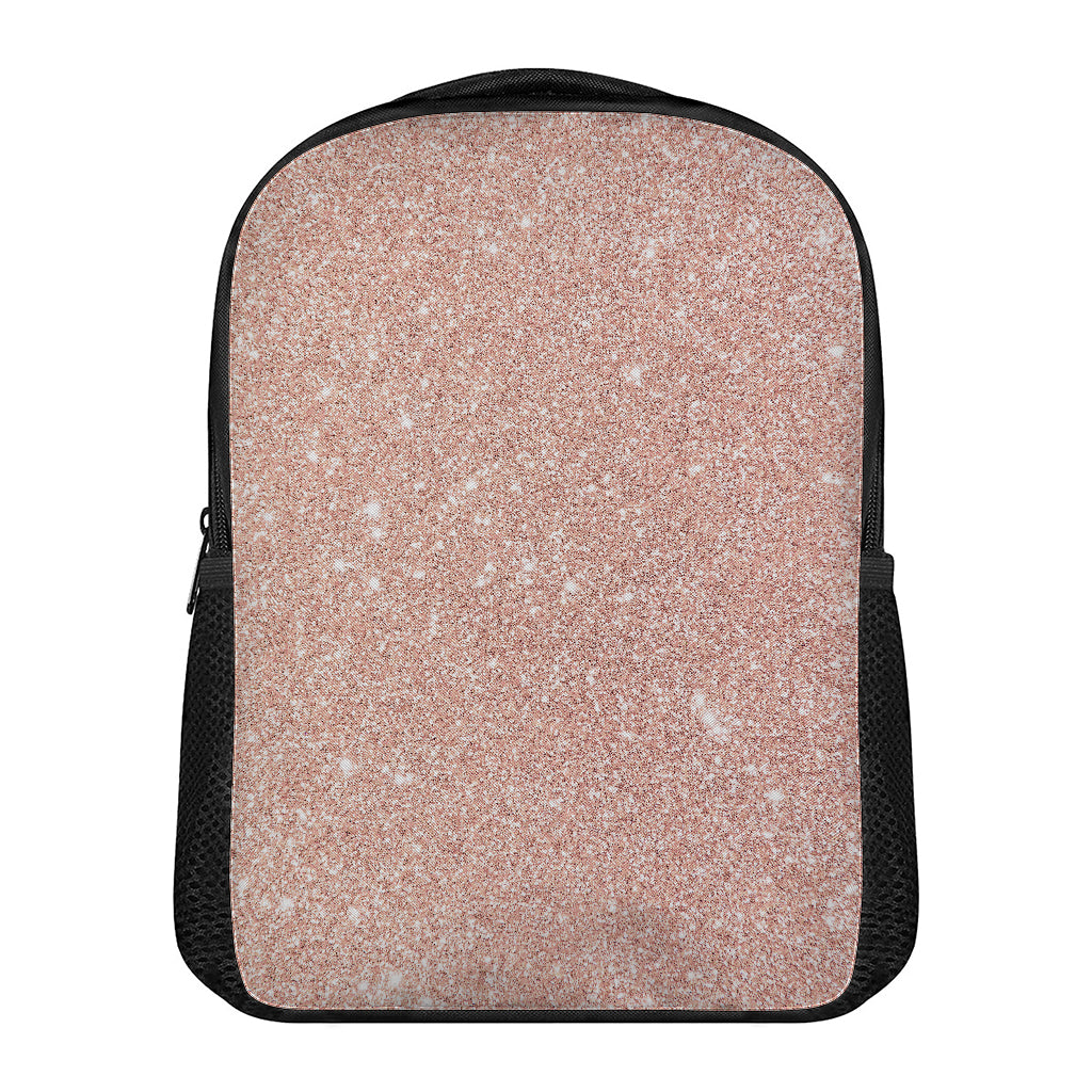 Rose Gold (NOT Real) Glitter Print Casual Backpack