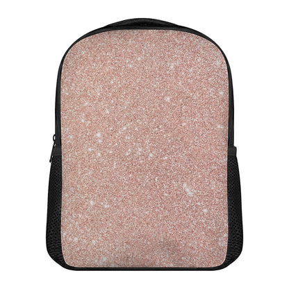 Rose Gold (NOT Real) Glitter Print Casual Backpack