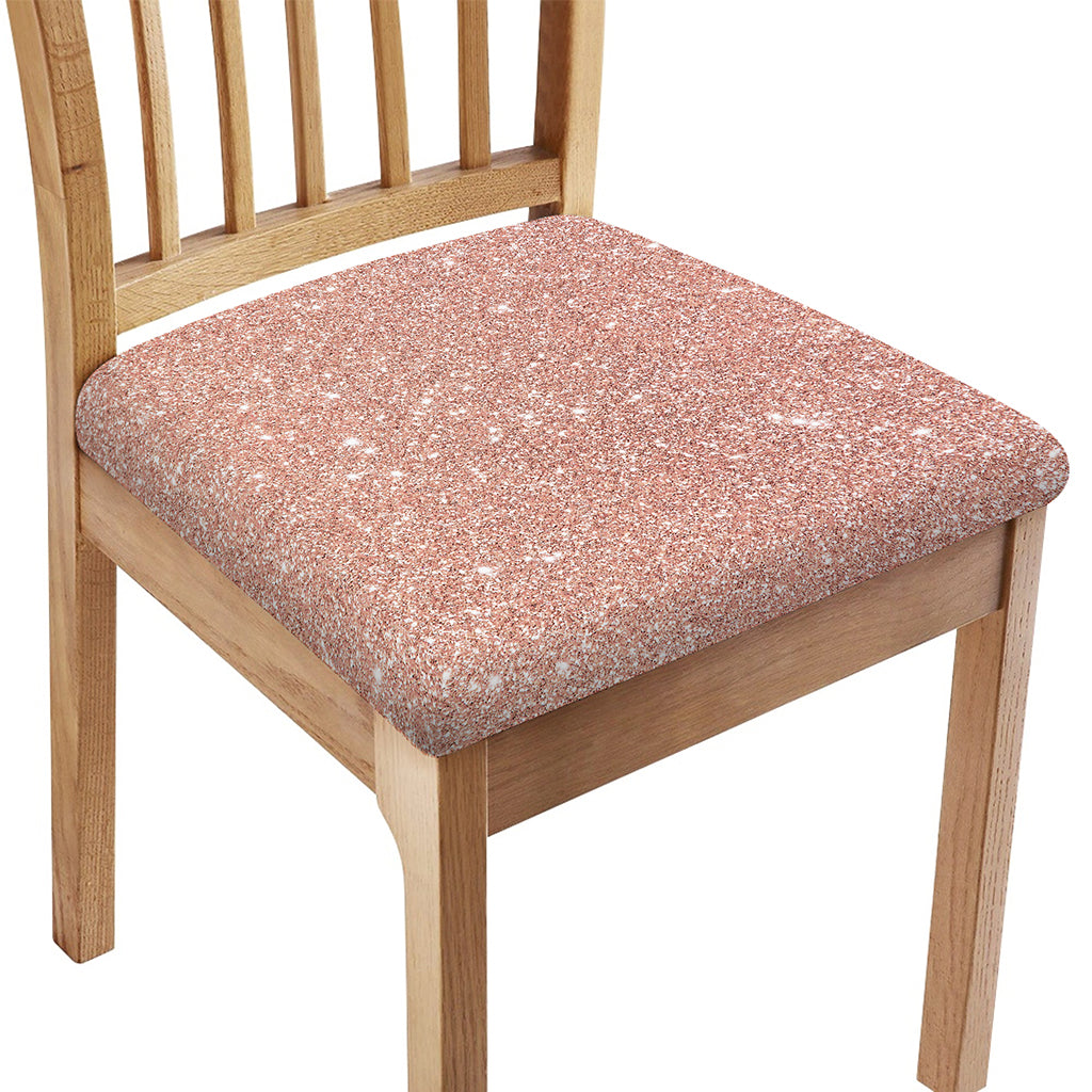 Rose Gold (NOT Real) Glitter Print Chair Cushion Cover