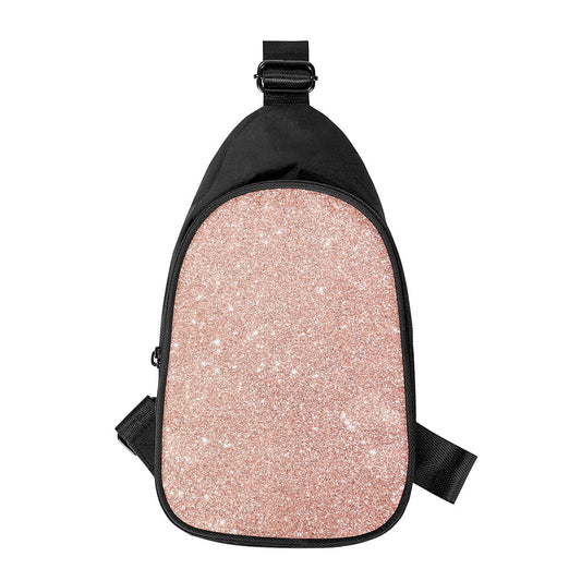 Rose Gold (NOT Real) Glitter Print Chest Bag