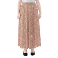 Rose Gold (NOT Real) Glitter Print Chiffon Maxi Skirt