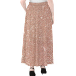 Rose Gold (NOT Real) Glitter Print Chiffon Maxi Skirt