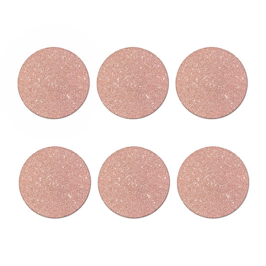 Rose Gold (NOT Real) Glitter Print Coaster Set