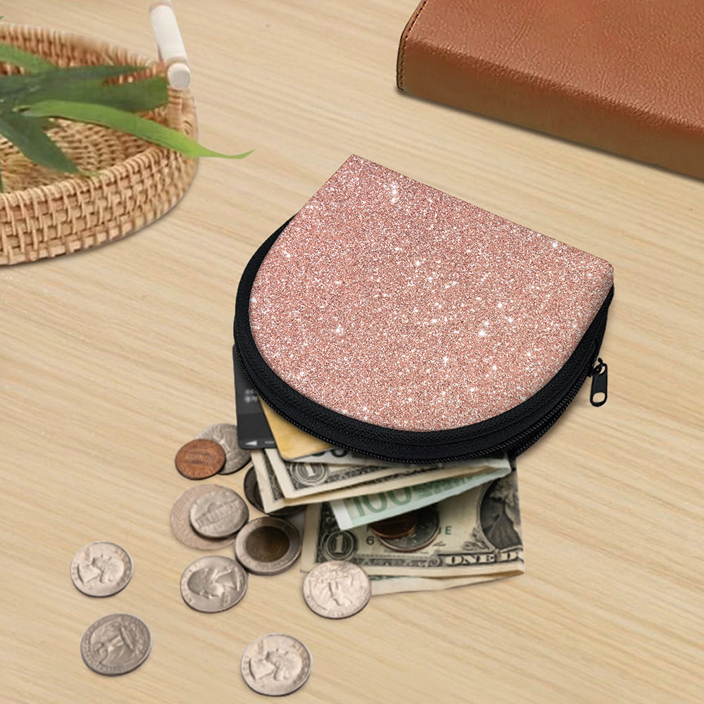 Rose Gold (NOT Real) Glitter Print Coin Purse
