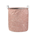Rose Gold (NOT Real) Glitter Print Collapsible Laundry Basket