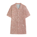 Rose Gold (NOT Real) Glitter Print Cotton Hawaiian Shirt