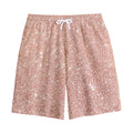 Rose Gold (NOT Real) Glitter Print Cotton Shorts