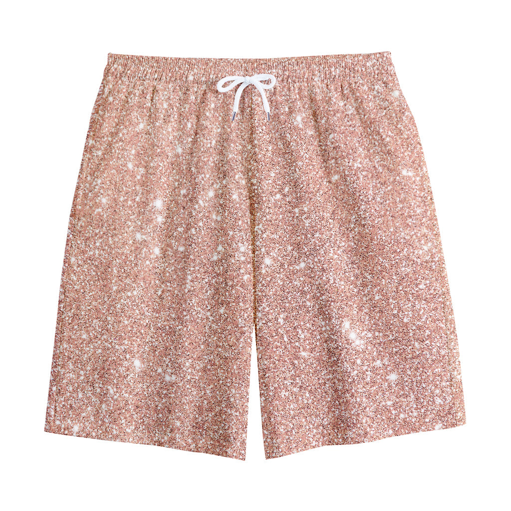 Rose Gold (NOT Real) Glitter Print Cotton Shorts