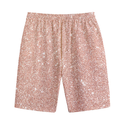 Rose Gold (NOT Real) Glitter Print Cotton Shorts