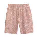 Rose Gold (NOT Real) Glitter Print Cotton Shorts